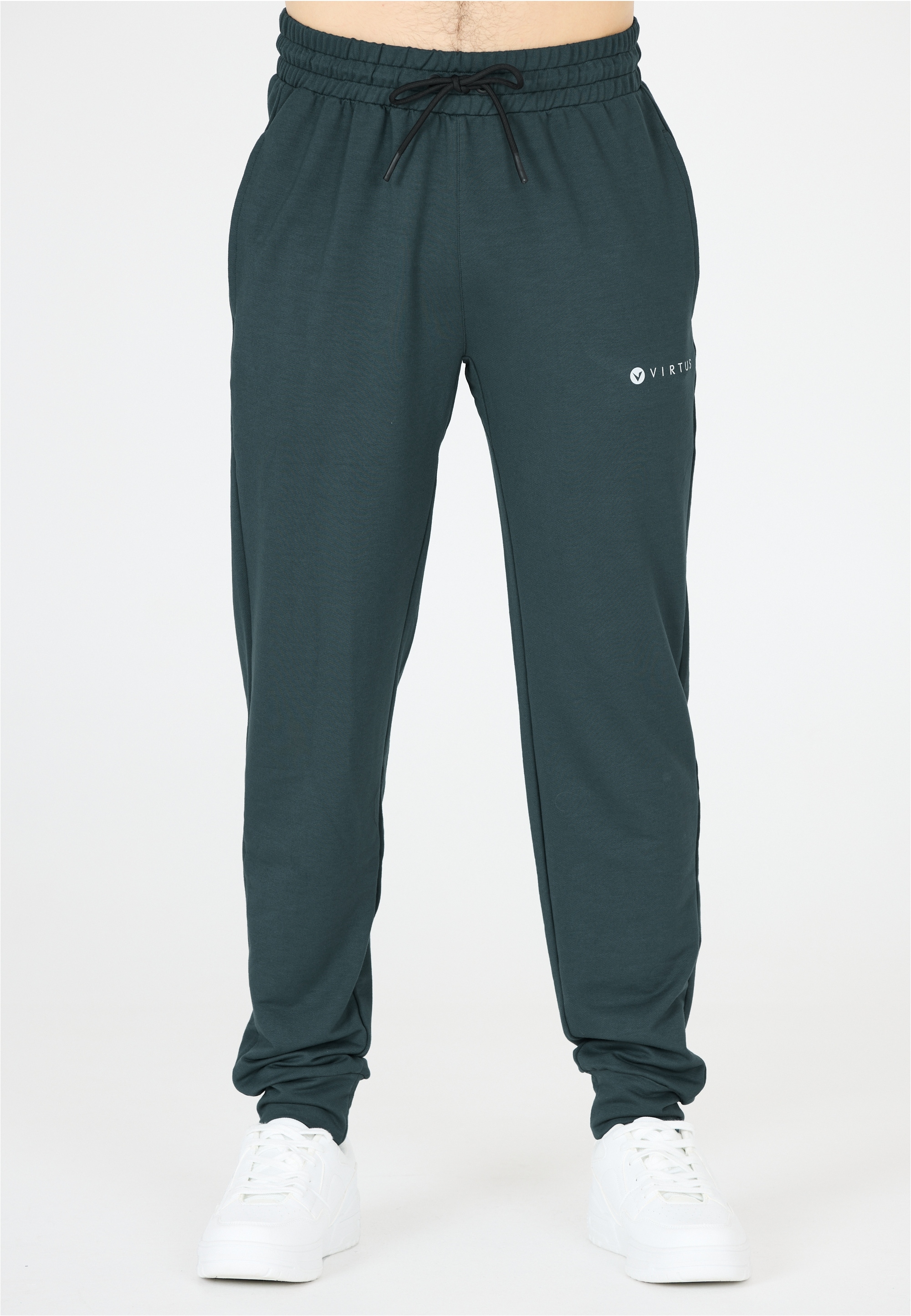 Sweathose VIRTUS "Streat", Damen, Gr. 3XL, US-Größen, grün (dunkelgrün), 66% Viskose, 30% Polyester, 4% Elasthan, unifarben, lang, Hosen Sweathose, mit Baumwoll-Touch