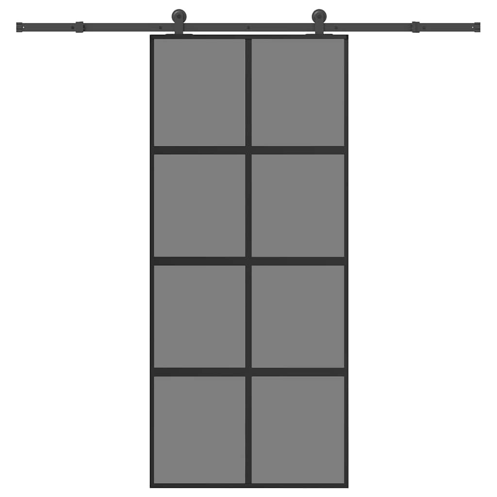 vidaXL Schiebetür mit Beschlag 90x205 cm Hartglas und Aluminium Image