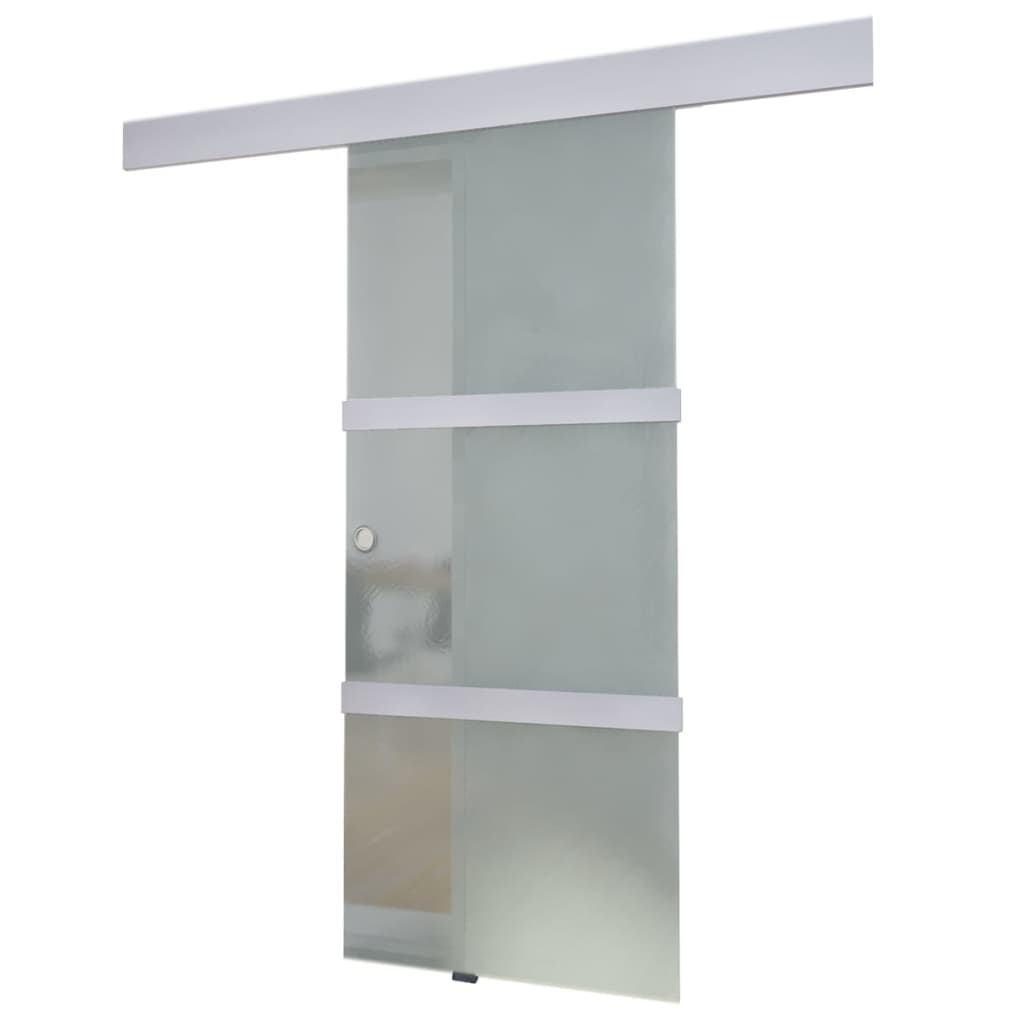 vidaXL Schiebetür Glas und Aluminium 178 cm Silbern Image