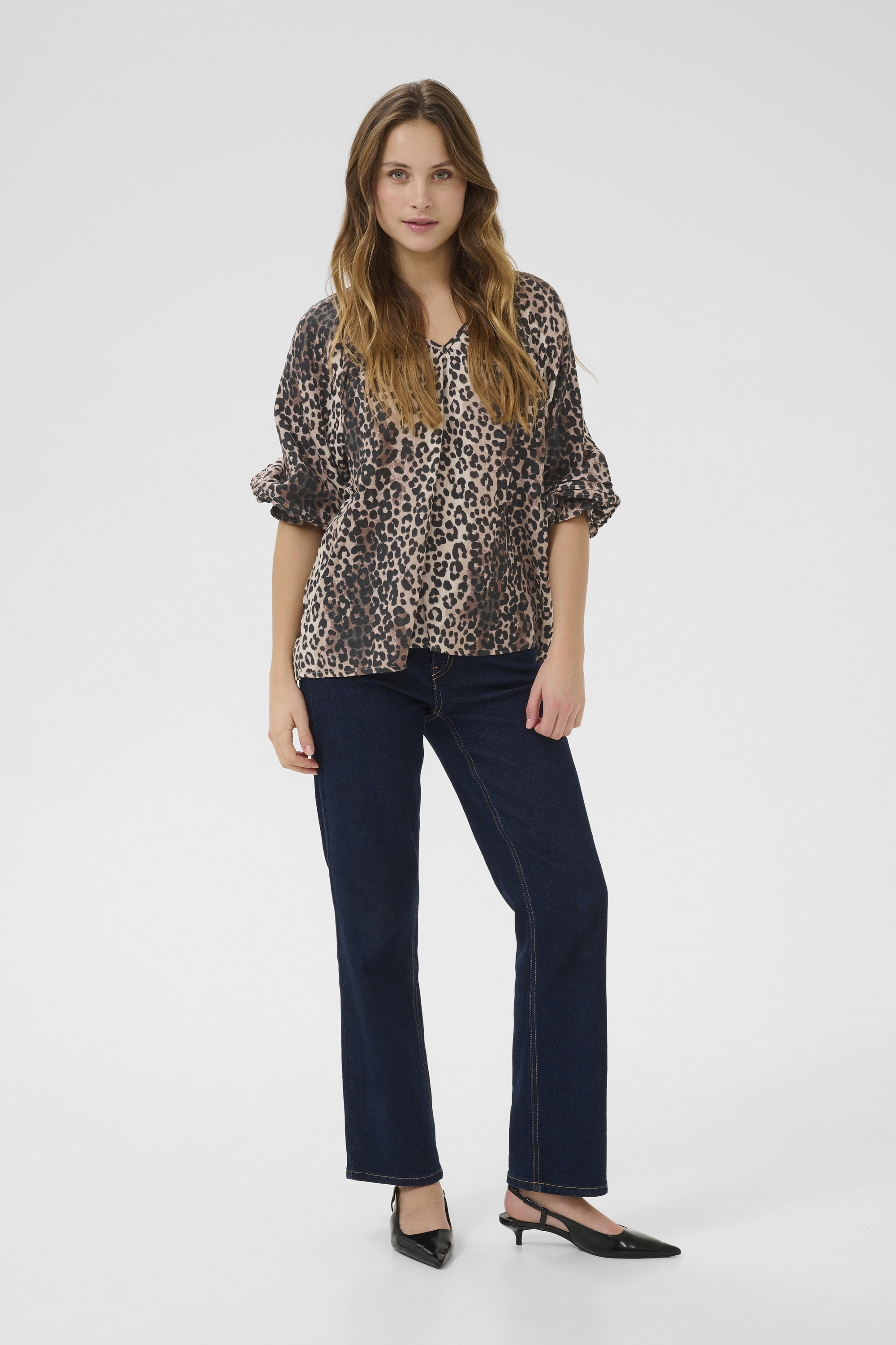Langarm-Bluse Relaxed fit Leopard Image