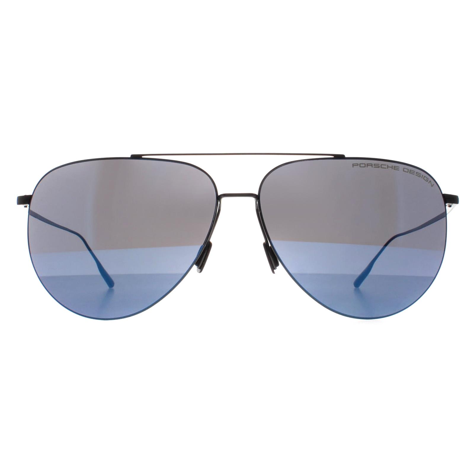 Porsche Design Aviator Unisex Schwarz Blau Spiegel P8939 Image