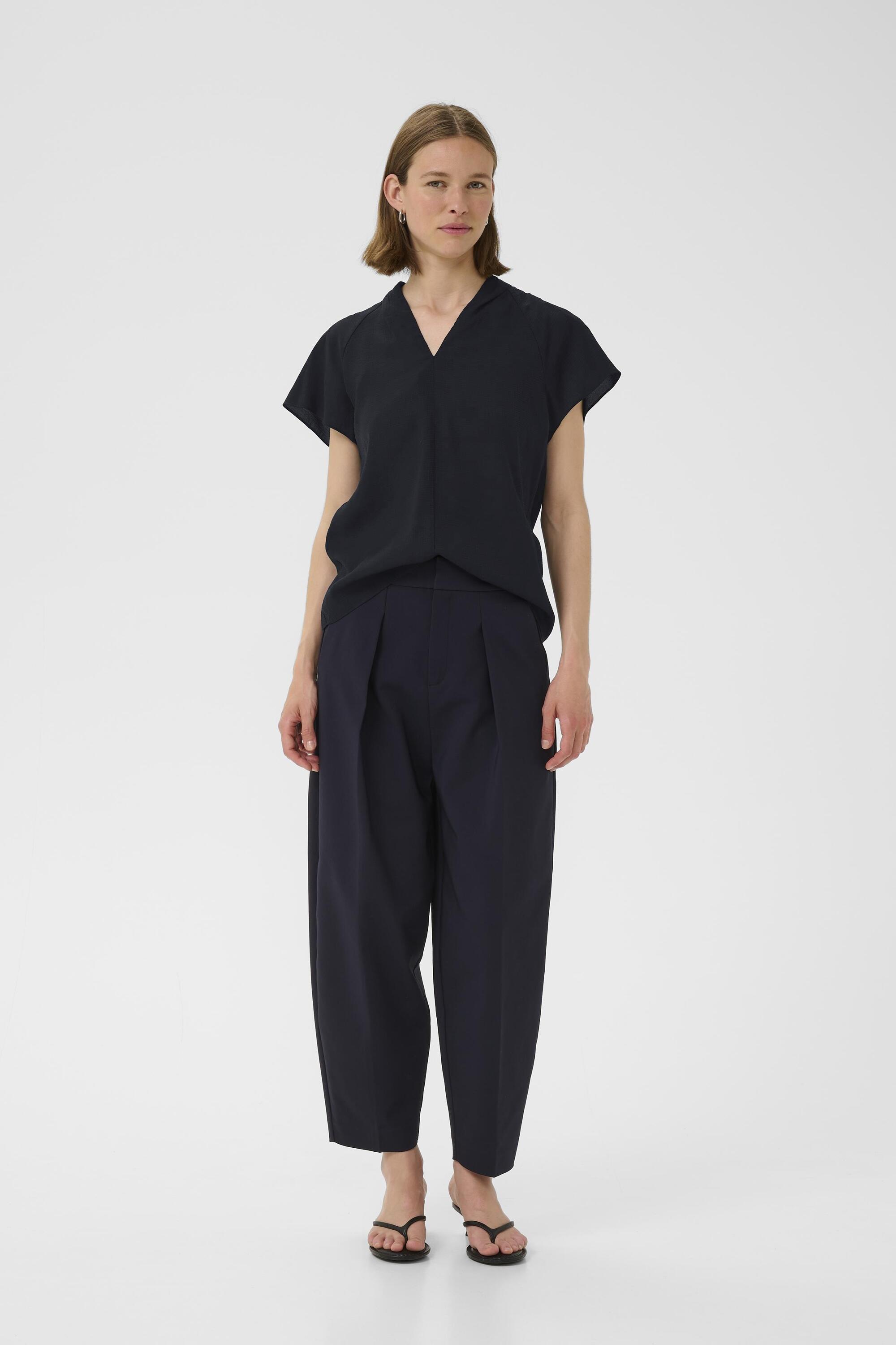 Kurzarm-Bluse AdeliaIW Gerade Passform dark blue Image