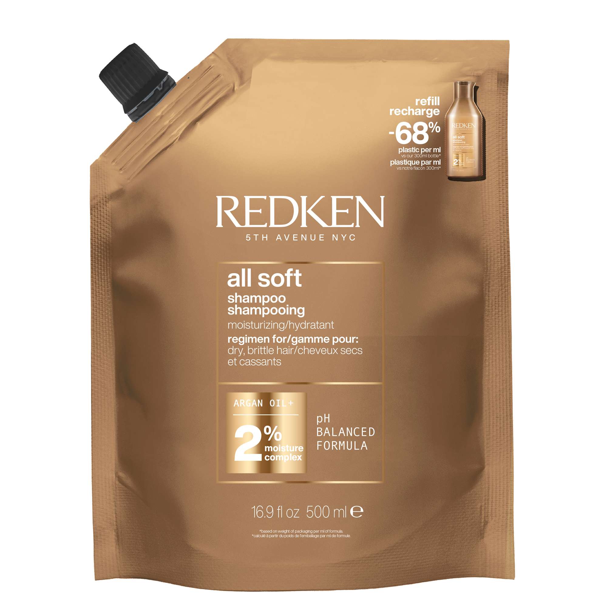 Redken All Soft Shampoo Nachfüllpackung für weiches und glänzendes Haar Image