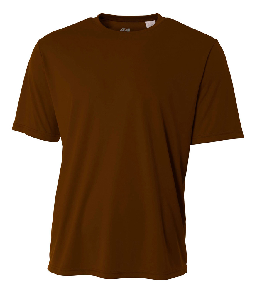 A4 NB3142 Youth Cooling Performance Crew T-Shirt in Brown size XL | Polyester A4NB3142