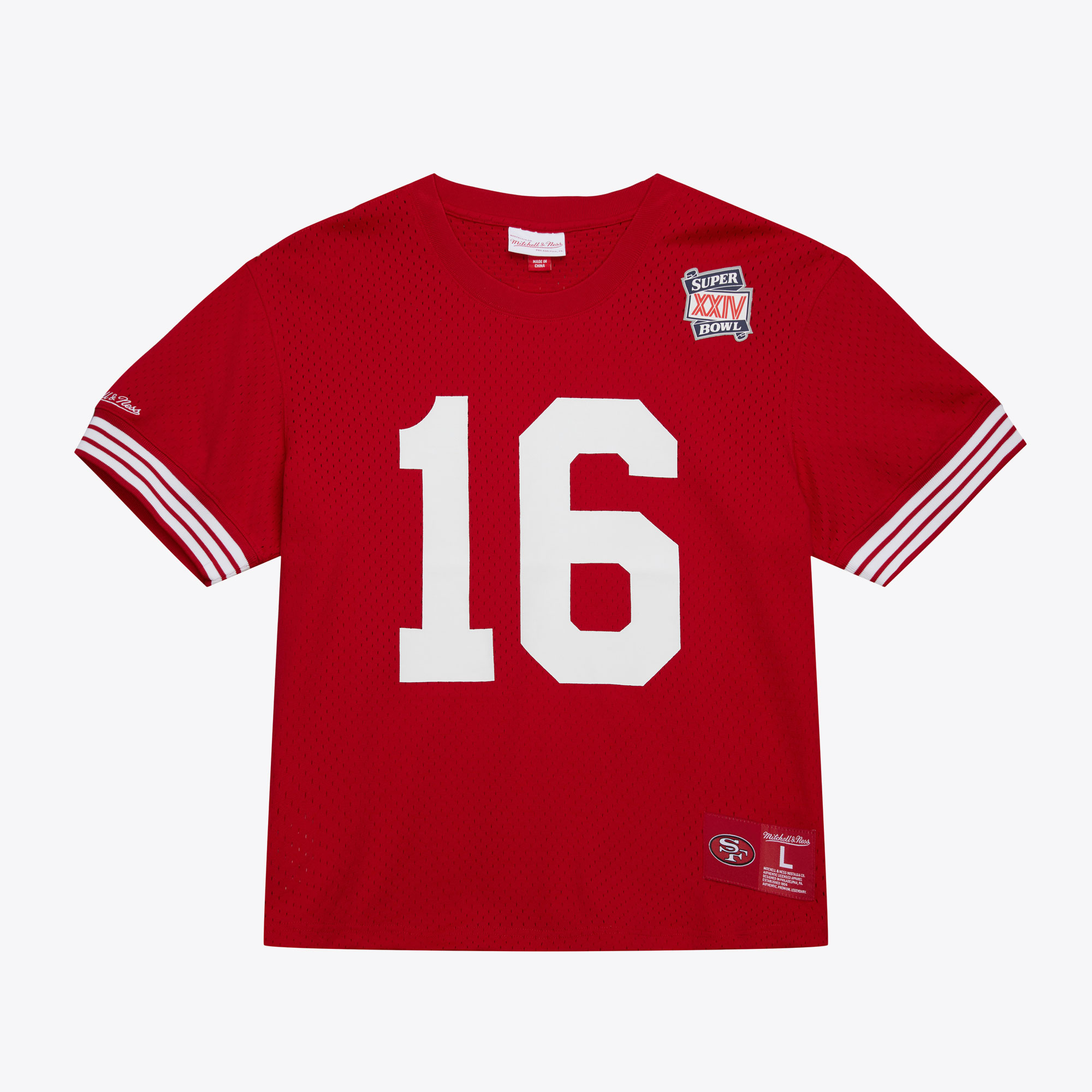San Francisco 49ers Mitchell & Ness Mesh Name & Nummer Rundhalsausschnitt Joe Montana Image