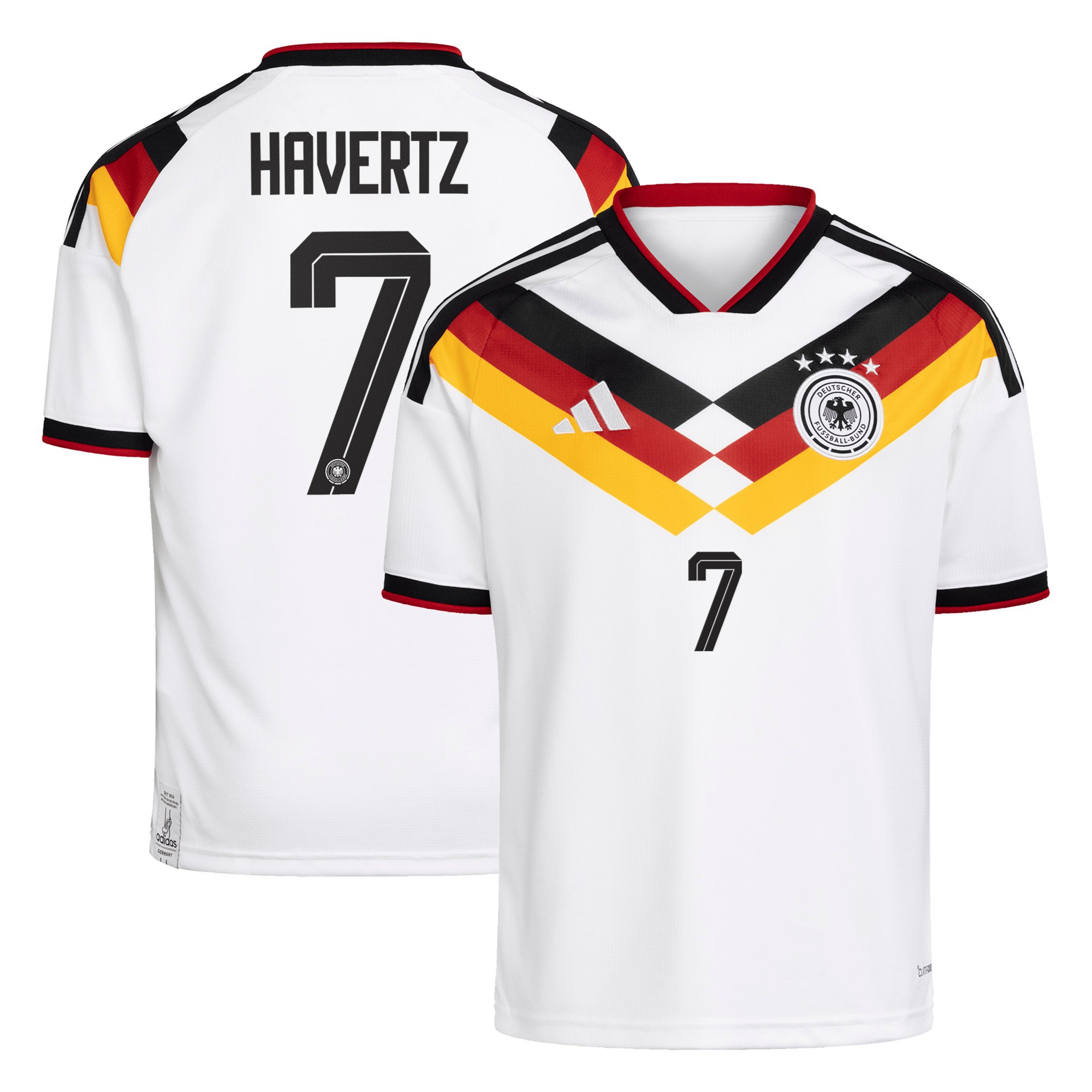 Maillot Domicile Allemagne adidas 26 - Enfant avec flocage Havertz 7 - unisexe Taille: 7-8 Years