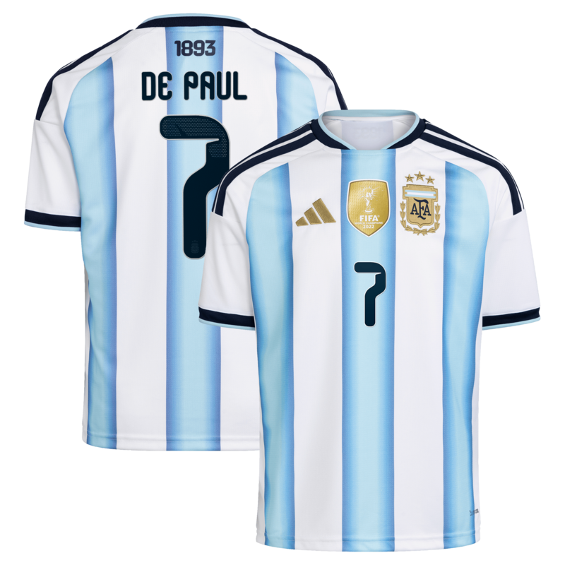Maillot Domicile Argentine adidas 26 - Enfant avec flocage De Paul 7