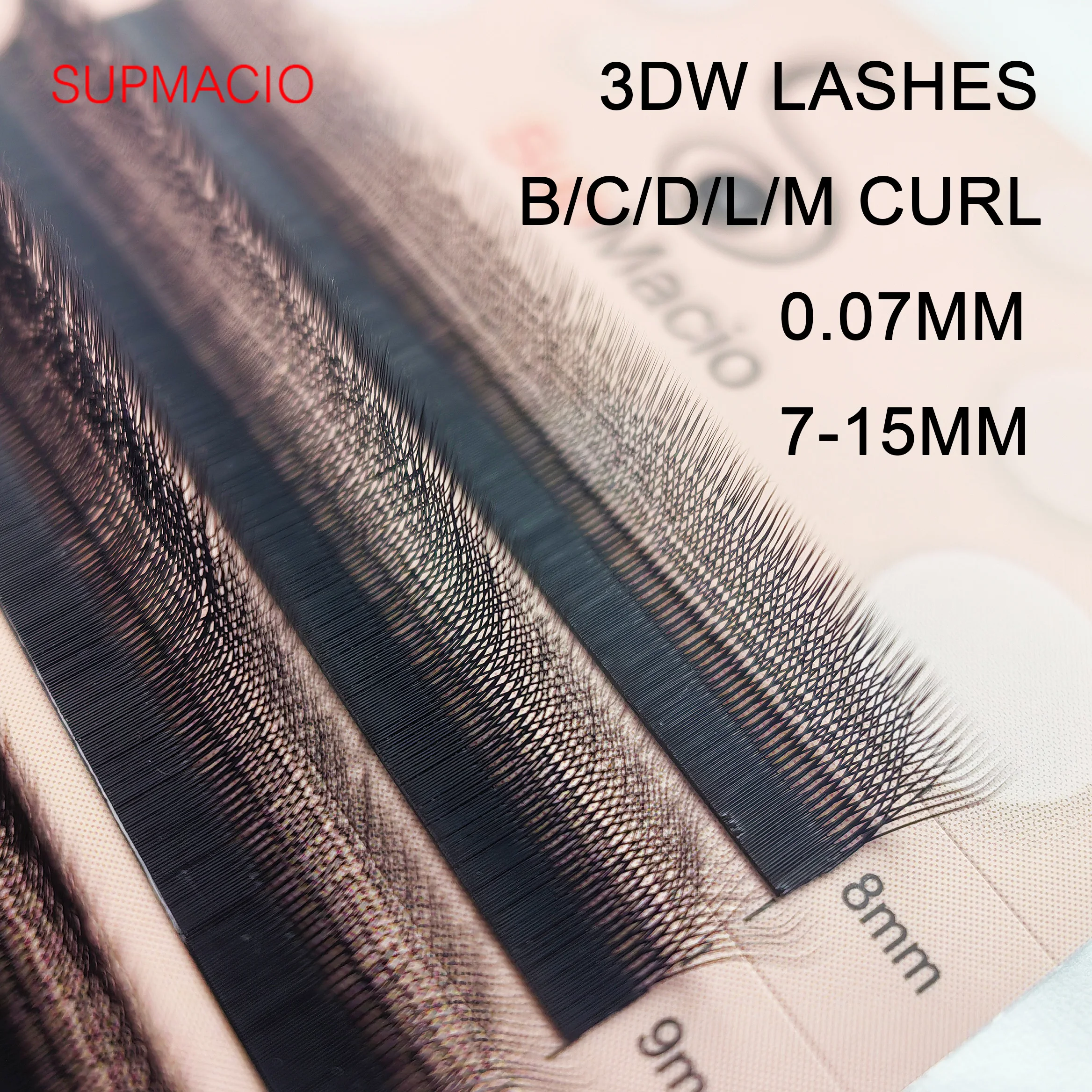 Supmacio Wimpernverlängerung 3D Clover W Wimpern, weich, 0,07 mm, 8-15 gemischte vorgefertigte Bündel, Cilios 3D W ресниц Image