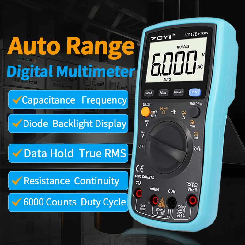 ZOYI Digitalmultimeter ZT-17B+ True RMS Hochpräzises, kugelsicheres Multimeter für alle Bereiche mit Kapazitätsmessung Image