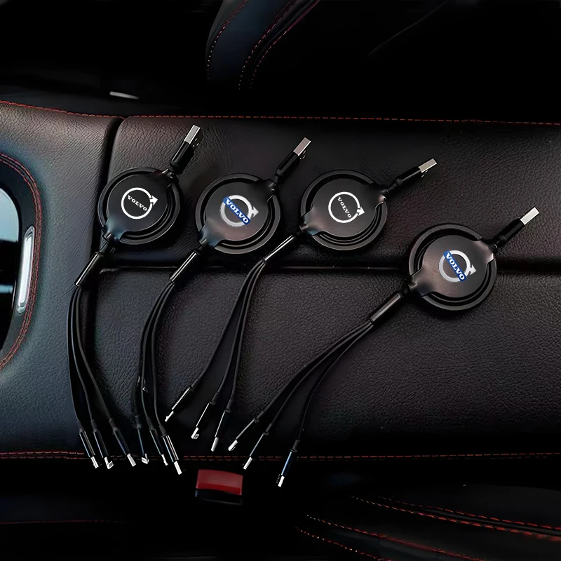 3 IN 1 USB Auto Ladekabel Micro Typ C Schnelle Ladegerät Für Volvo ES90 EC40 EX40 EM90 XC90 V90 V60 XC60 V40 S80 S60 S90 C40 XC40 Image