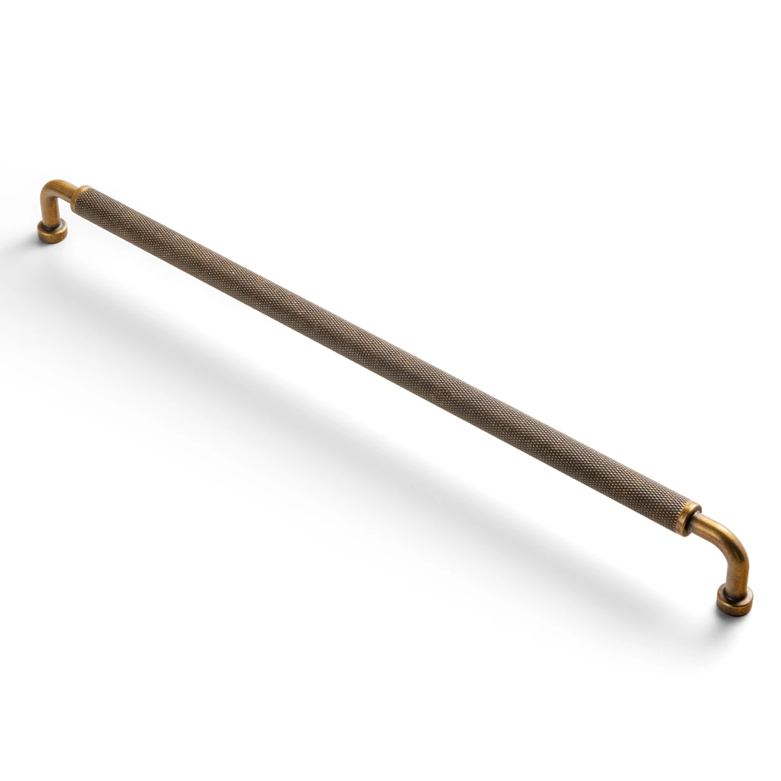 Goo-Ki 5,1 cm große gerändelte Schrankgriffe aus antikem Messing, klassische Vintage-Schubladenknöpfe für Küchenschränke und Möbelschubladen