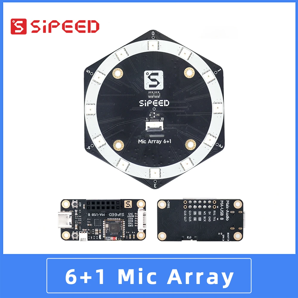 Sipeed 6+1 Mikrofon-Array, Klangquelle, Lokalisierung, Beamforming, USB, treiberfreie Soundkarte, Mikrofon-Array Image