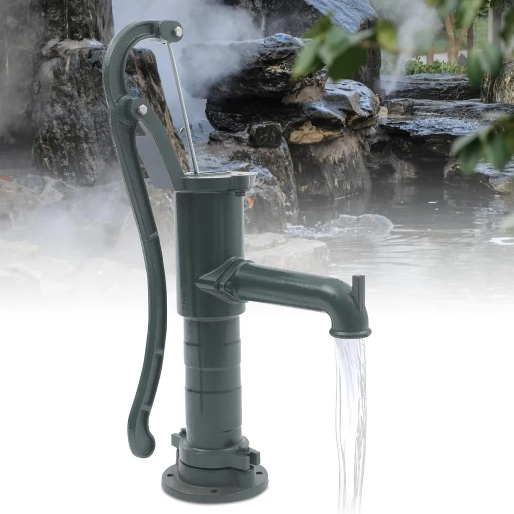 Pitcher Pumps Hand Well Pump Manual Deep Water Pumps Handheld Pump Pitcher Cast Iron for Outdoor Yard Garden
