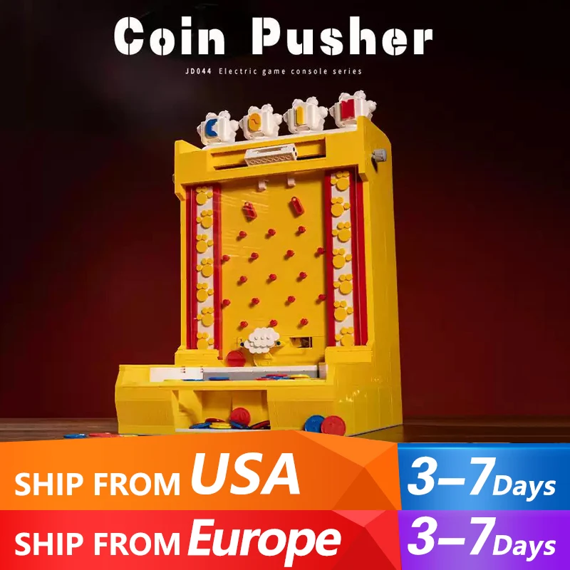 Elektrische Spielekonsole zum Schieben von Münzen, DIY-Montage von Bausteinen, Partikel-Puzzlespielhalle, präsentiert kreatives Spielzeug 2093 Stück Image