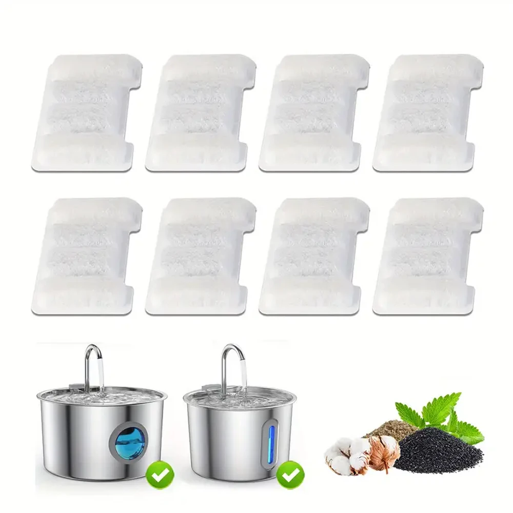 Ersatz-Aktivkohlefilter für Katzen und Hunde, Trinkbrunnen, ersetzte Filter für Haustier-Wasserbrunnen, Spender, Zubehör Image