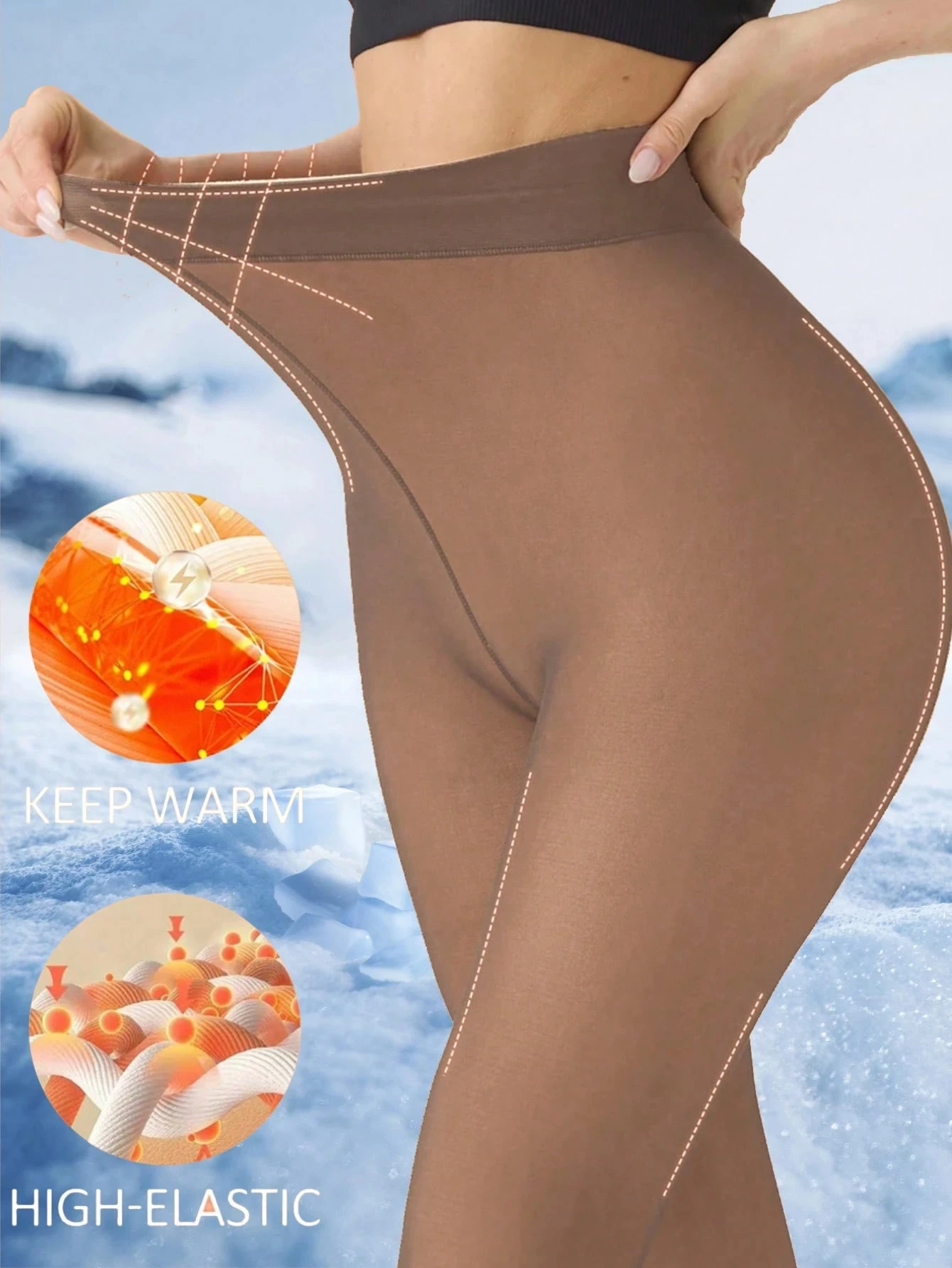 Sexy durchsichtige schwarze Strumpfhosen für Damen, Herbst/Winter-Fleece-Strumpfhose für Business und Sexy Look, Leggings in Übergröße, warme Hose mit Boden