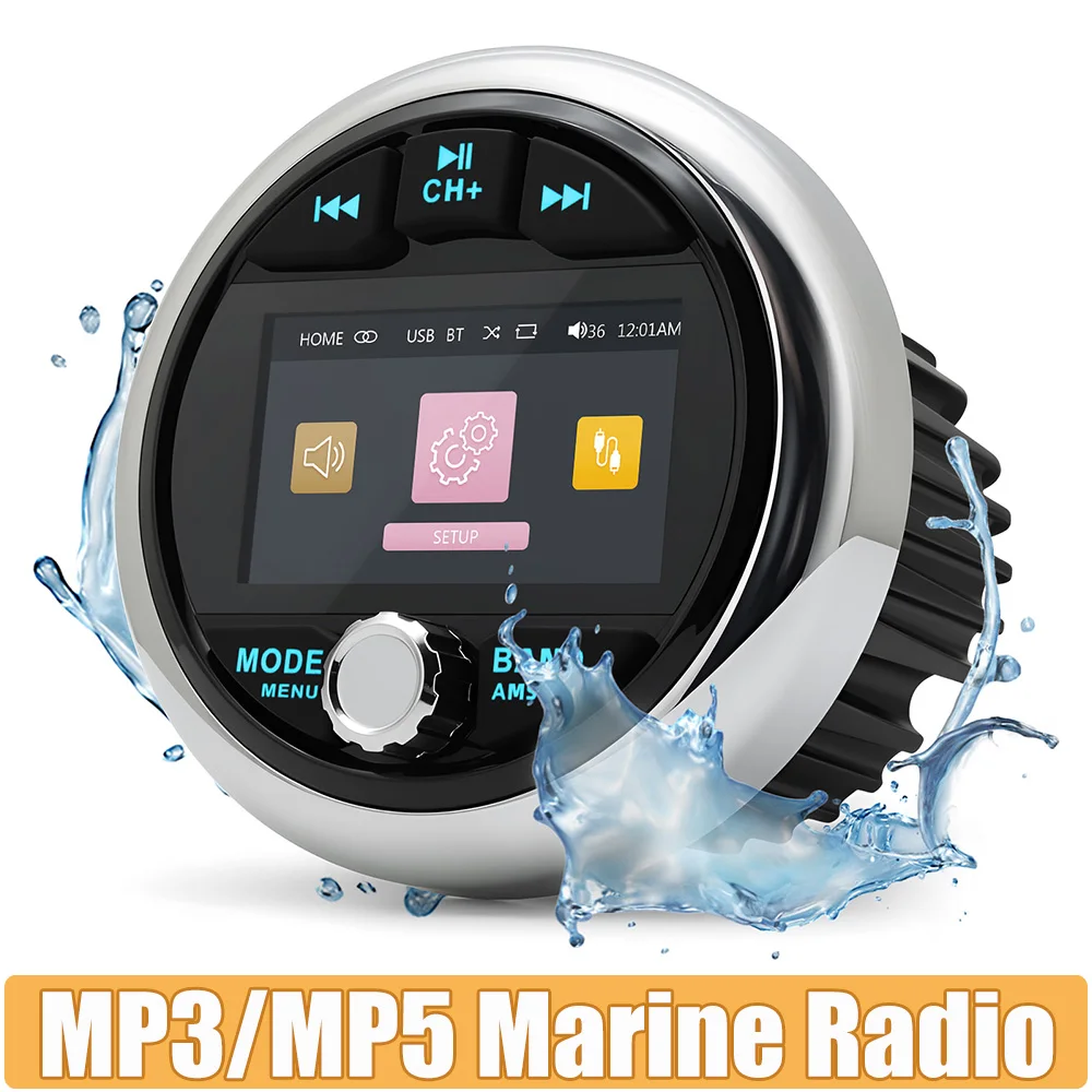 MP3 / MP5 Marine Radio Boot Stereo Bluetooth-kompatibel FM AM Media Audio System Wasserdichte Zubehör Für Yacht ATV UTV SUV Image