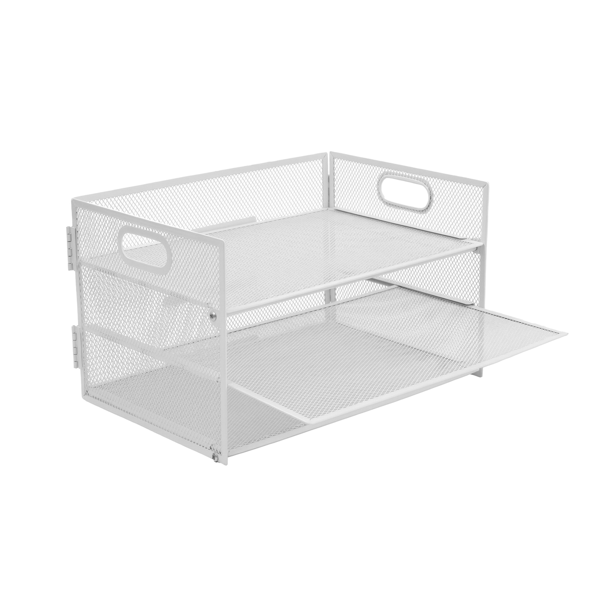 Relaxdays Dokumentenablage, Metall, 3 Fächer, Büro, Home Office, HxBxT: 20,5x32,5x23,5 cm, Schreibtisch Organizer, weiß Image