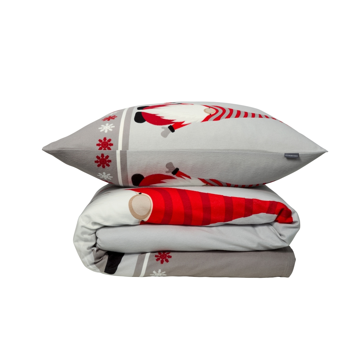 Schiesser Bettwäscheset Balduin - Feinbiber - 2-teilig - 135 x 200 cm - Grau Image