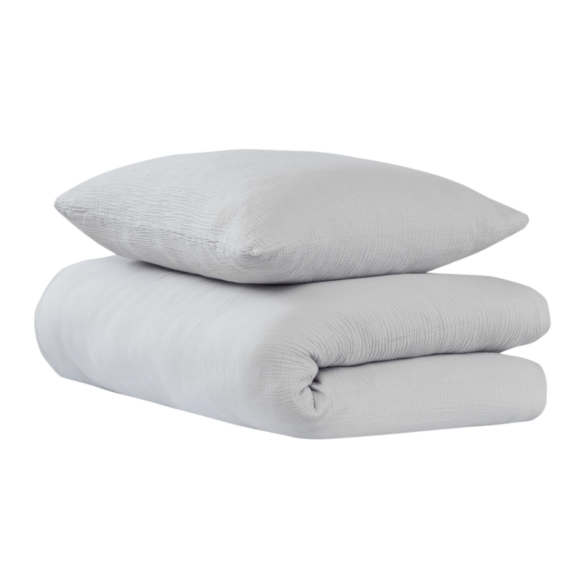 Uncover by Schiesser Bettwäscheset Lennox - Musselin - 2-teilig - 135x200cm - Hellgrau Image