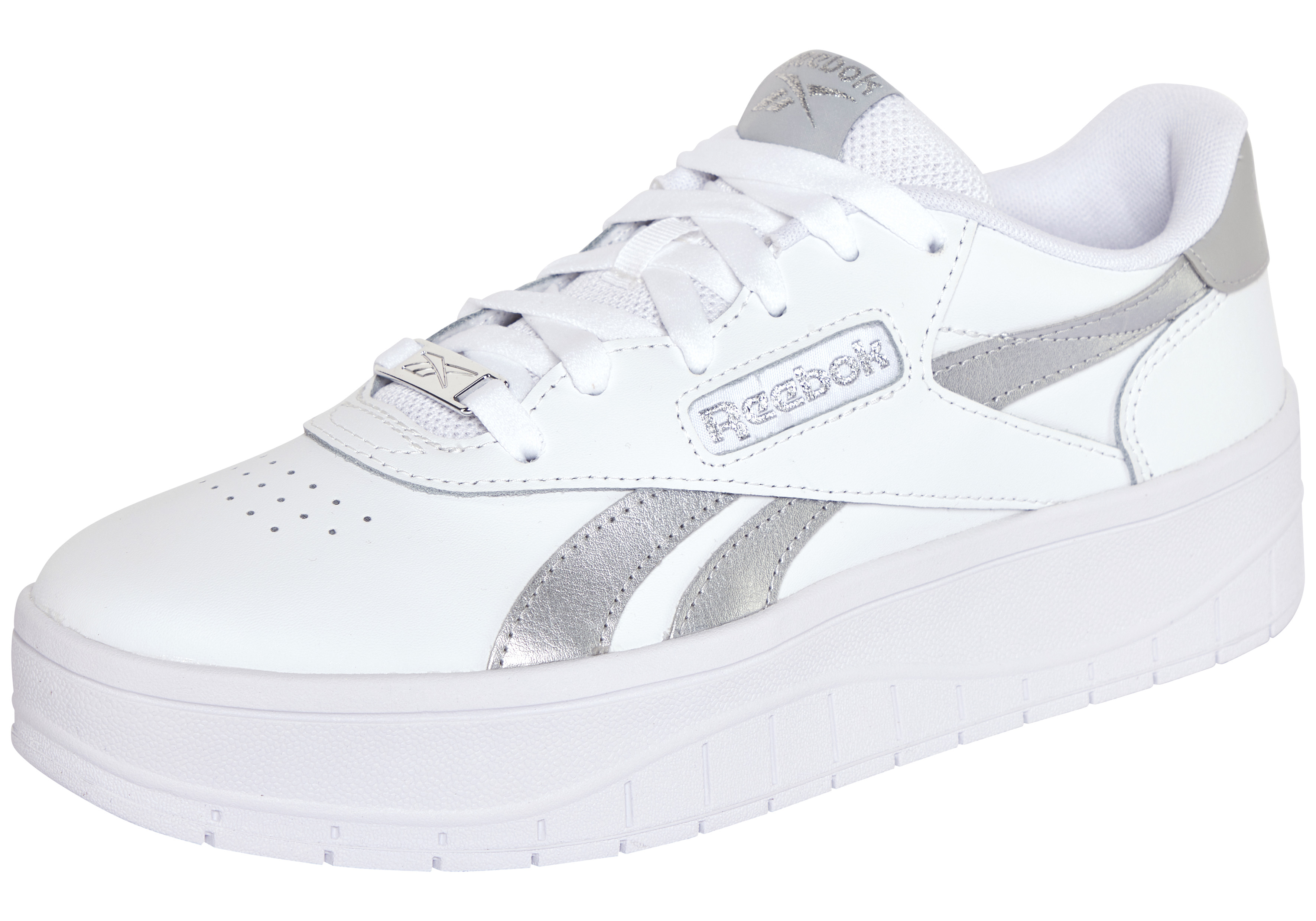 Sneaker REEBOK CLASSIC "REEBOK COURT ADVANCE SURGE", Damen, Gr. 37,5, ftwrweiß, grau1, chromepeyer20, Leder, Synthetik, Schuhe Sneaker