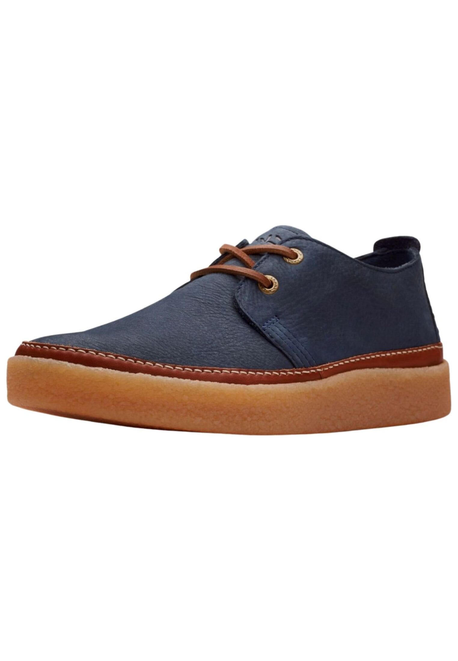 Schnürschuh CLARKS "Clarks Halbschuhe Nubukleder", Herren, Gr. 42, navy, Nubukleder, Schuhe Schnürschuh