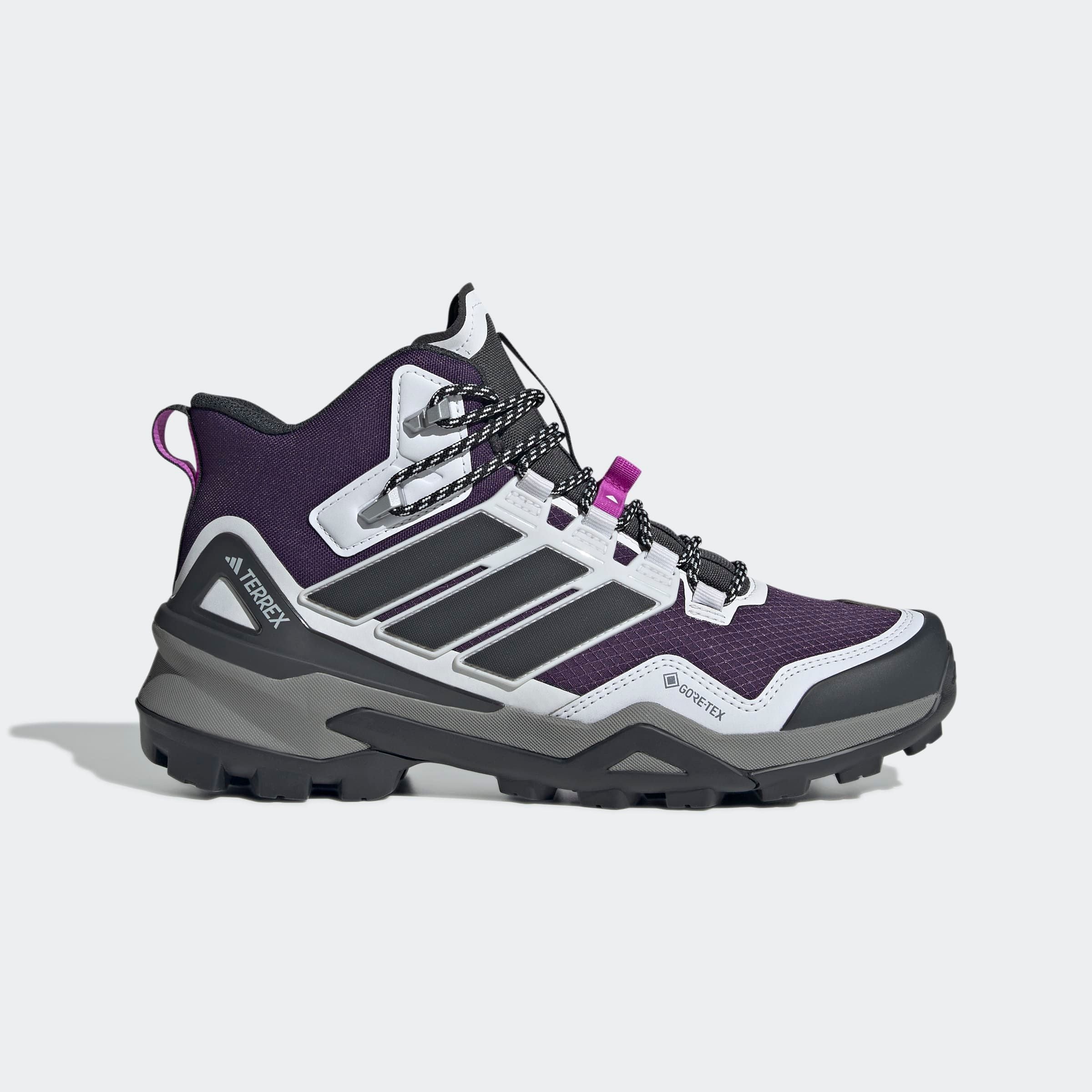 Wanderschuh ADIDAS TERREX "TERREX SKYCHASER MID GORE-TEX", Damen, Gr. 41, aurora plum, carbon, lila burst, Synthetik, Textil, Schuhe Wanderschuh, wasserdicht