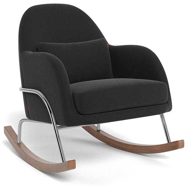 Monte Design Jackie Rocker - Chrome Base / Black Performance Microfiber Fabric