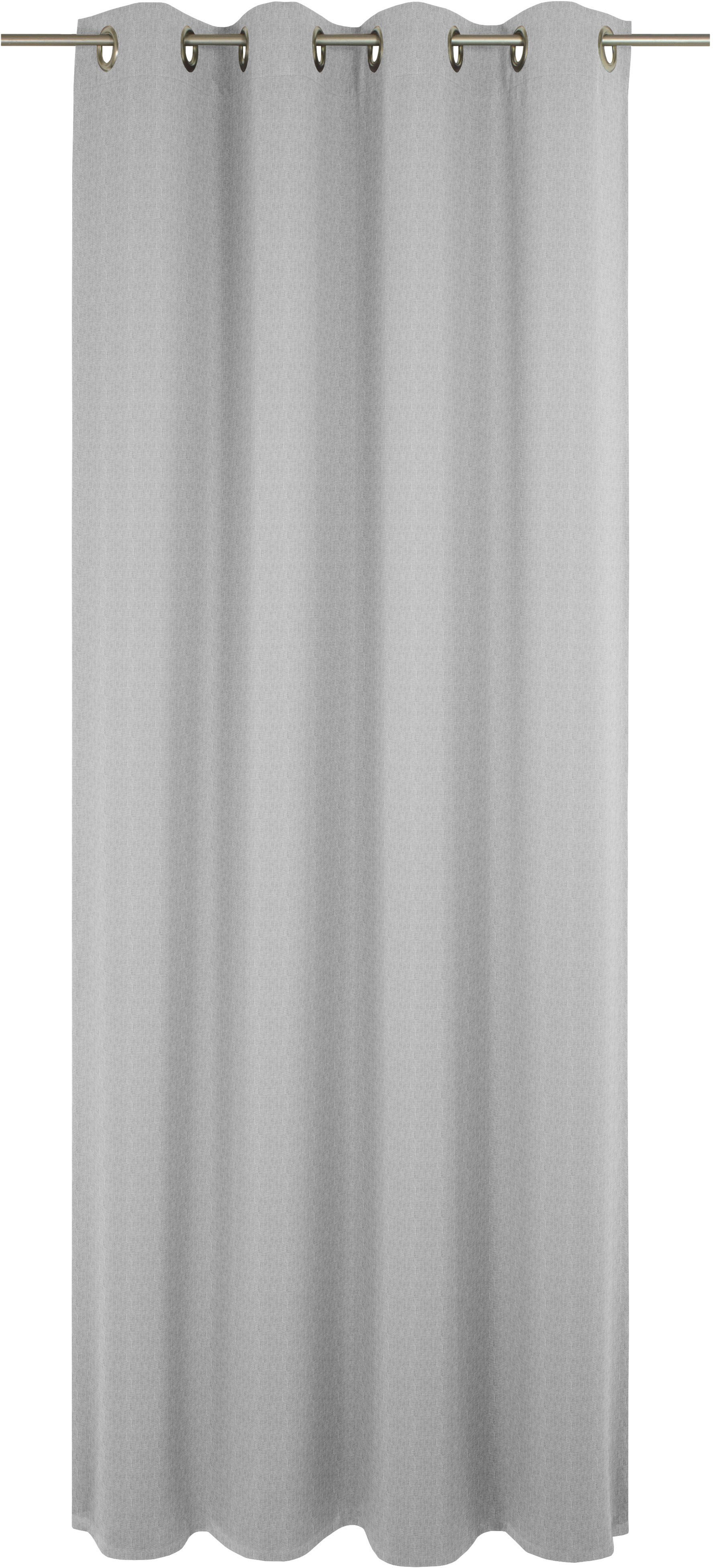 Vorhang WIRTH "Sunday", grau (hellgrau), B:142cm H:245cm, Jacquard, Baumwolle, Polyester, Gardinen, nach Maß Image