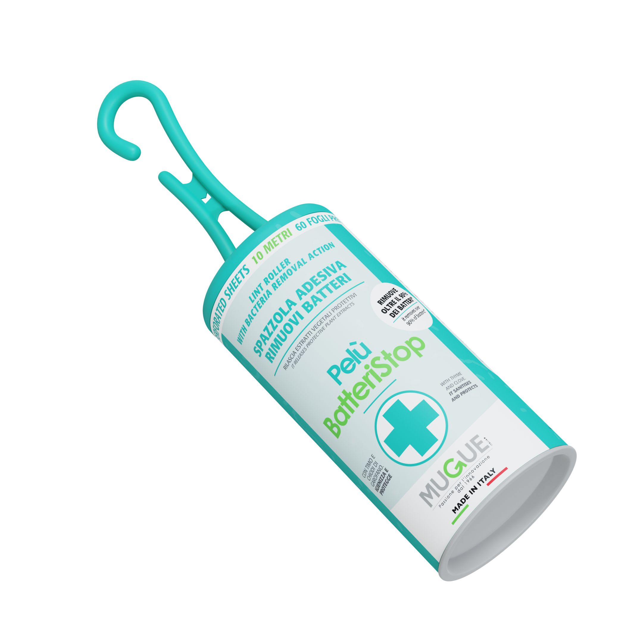 Mugue spazzola adesiva pelù Batteri Stop - 10 metri 60 strappi 1 pz Sp