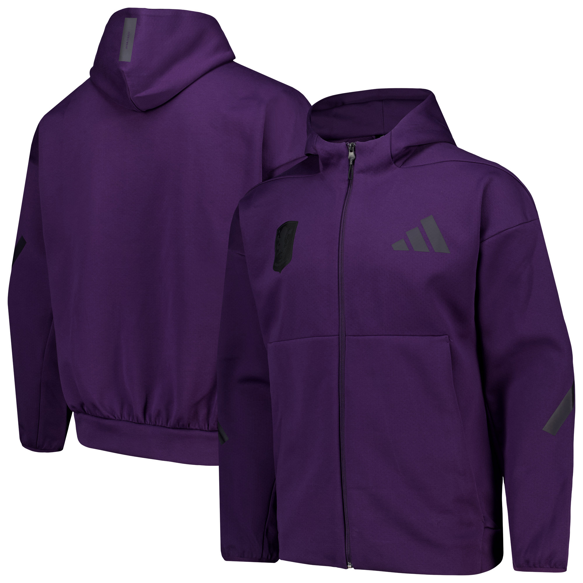 Aston Villa adidas Travel Z.N.E Full Zip Hoodie – Dunkelviolett Image