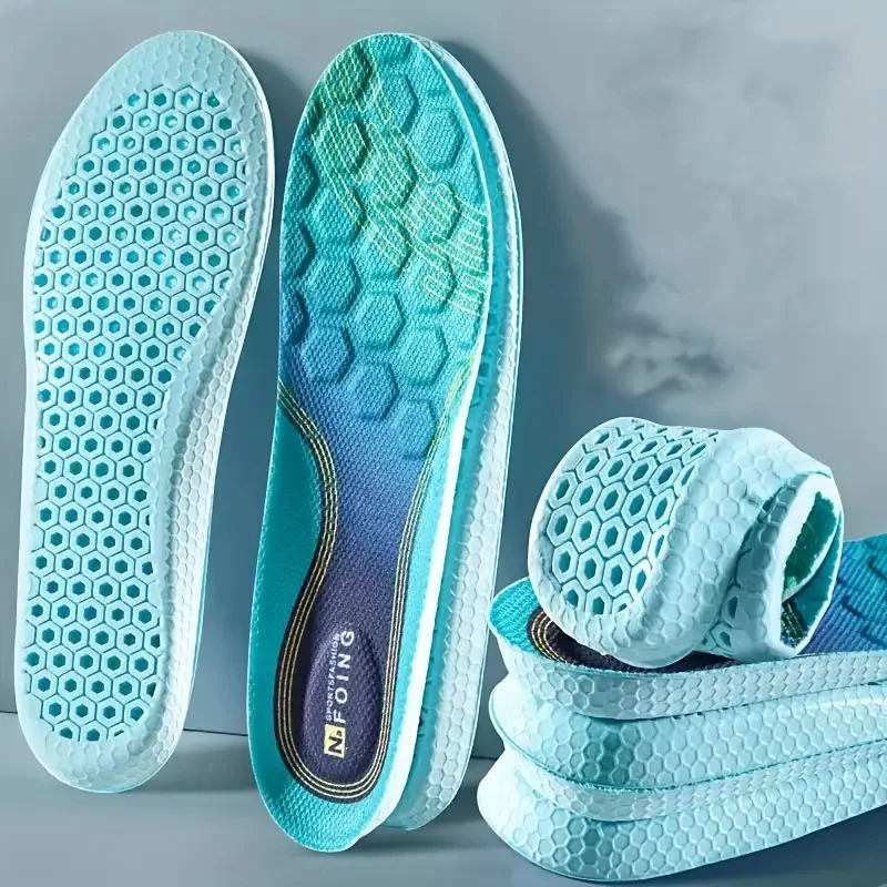 1 Paar Sport-Einlegesohlen für Herren und Damen, weich, elastisch, Beifuß, geruchshemmend, atmungsaktiv, stoßdämpfend, Fußpflege, bequeme weiche Einlegesohlen Image