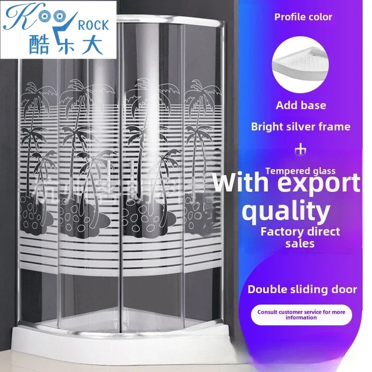 Bogenförmiges Duschkabine für die Nass-/Trockentrennung im Badezimmer | Trennwand aus gehärtetem Glas mit optionaler Basis und Schwellenverkleidungsset