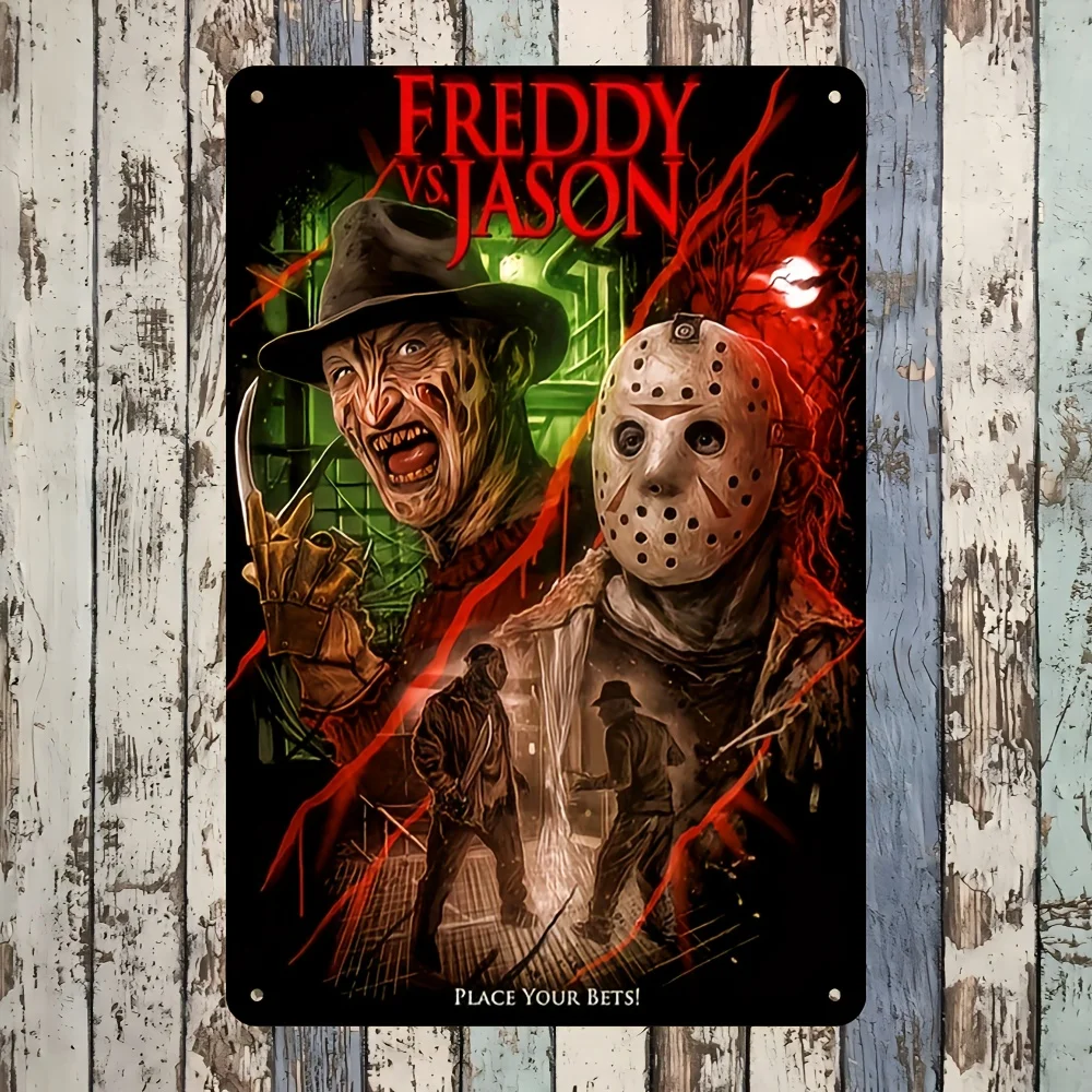 vs Jason – panneau métallique Vintage en étain, affiche de film en aluminium pour Home cinéma, Bar ou décor Den, Art sur le thème de l