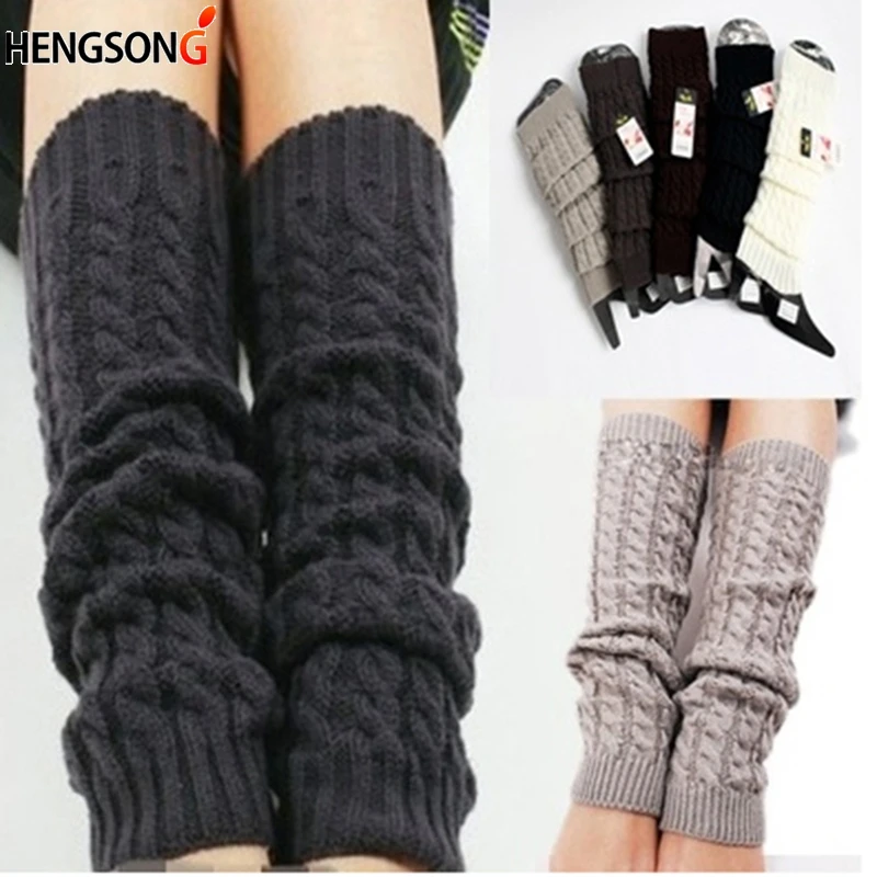 Neue Frauen Herbst Und Winter Beinlinge Kapron Hanf Blumen Kneepad Bein Wärmer Weibliche Mädchen Pile Haufen Socken Sport Sicherheit Image