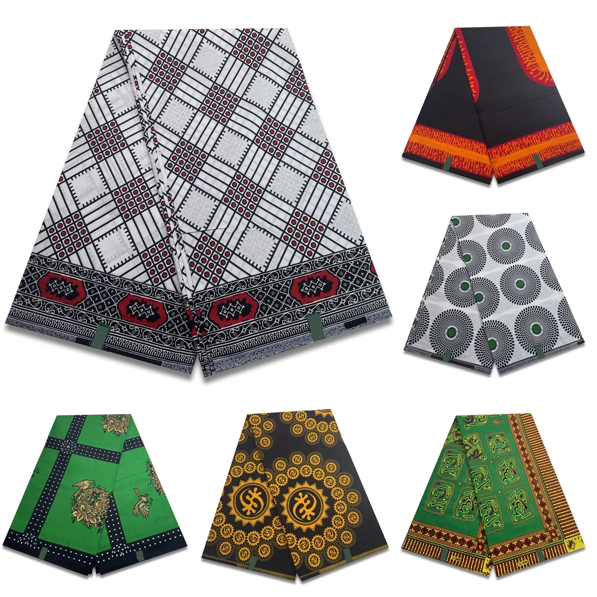2024 Neuester hochwertiger 100 % Baumwollstoff Afrikanischer Ankara Echter Wachsstoff Ghana Nigeria Afrikanisches Wachs 6 Yards für Hochzeit Image
