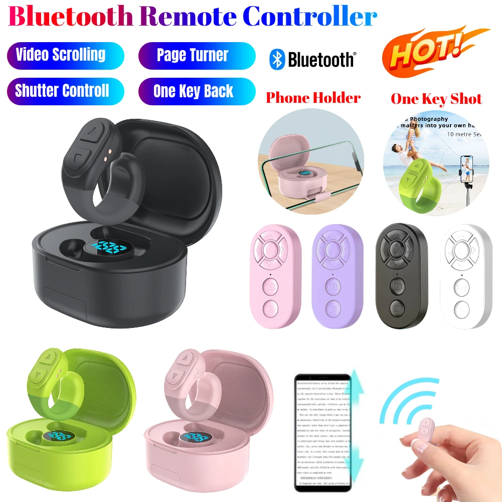 Für TikTok Scrolling Ring Wireless Remote Page Turner Clicker Kindle App Kamera Shutter Selfie Videoaufzeichnung für iOS Android Image