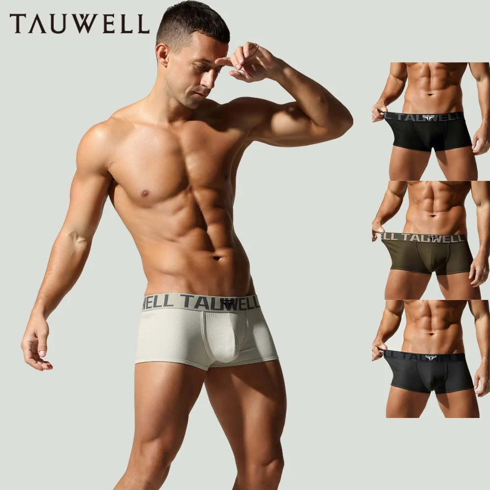 TAUWELL Herren Boxer Sexy Low-taille Unterwäsche Neuheiten U Konvexen Beutel Taste Unterhose Boxershorts Männliche Höschen Boxer Image