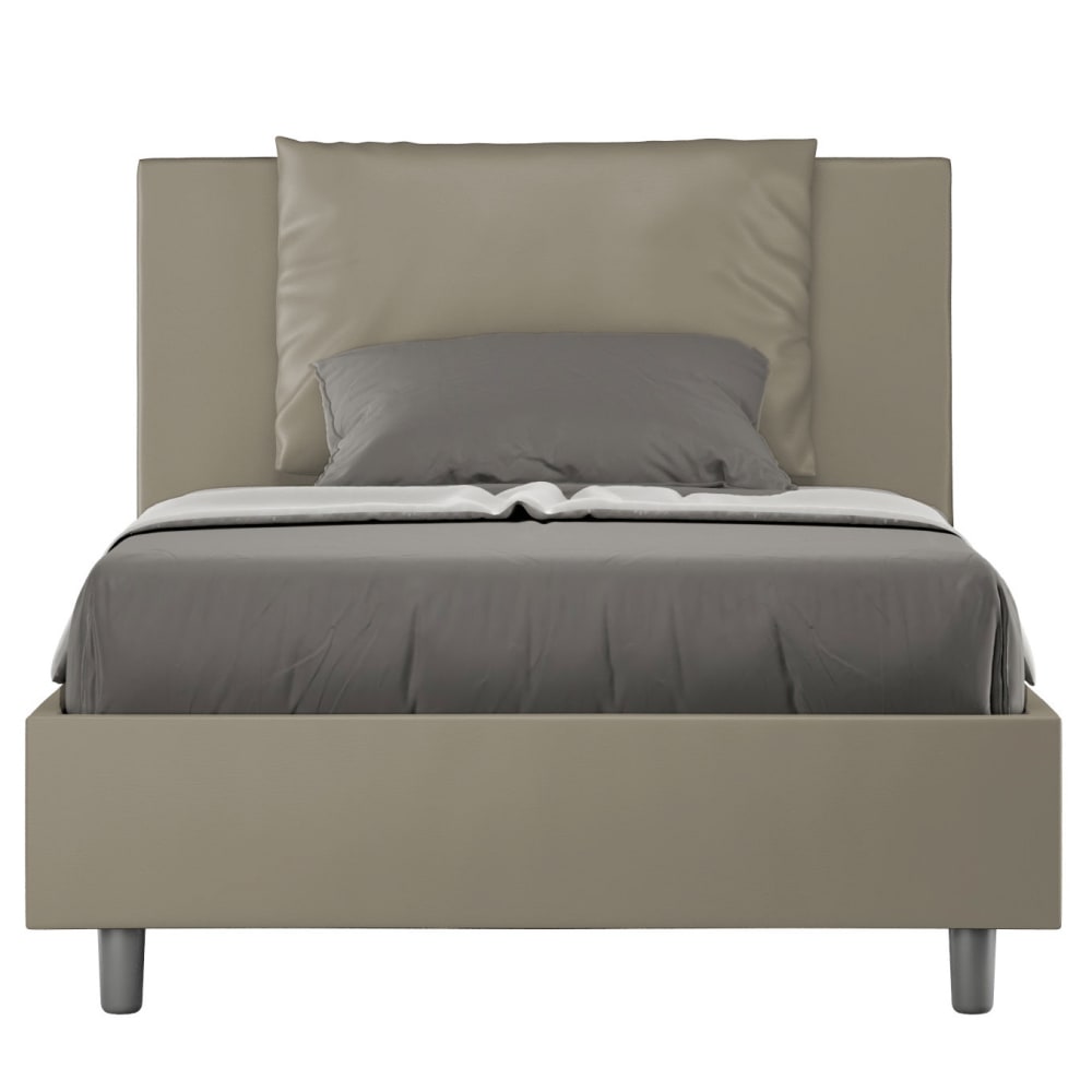 Lit coffre rembourré 120x190 similicuir cappuccino