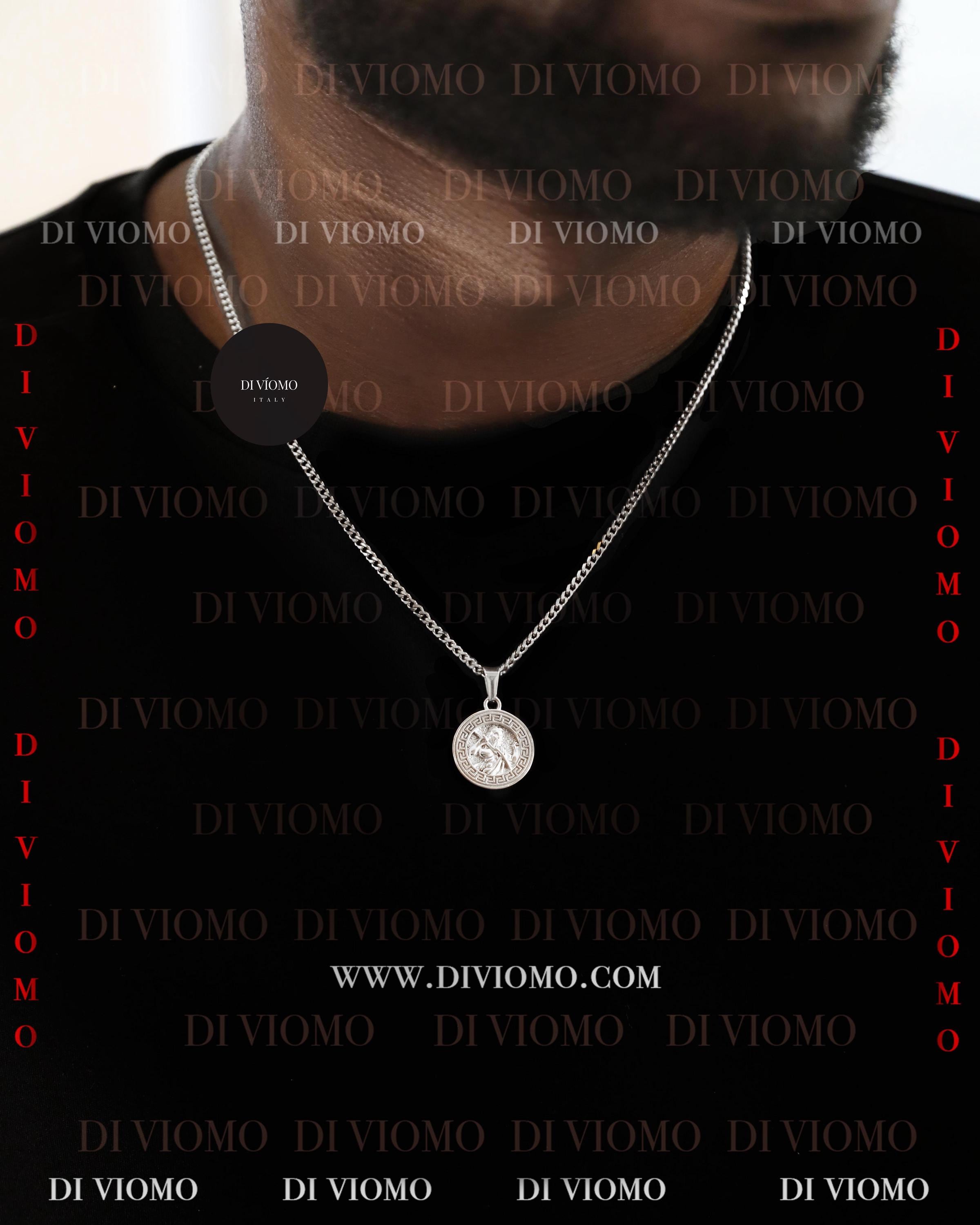 Collana con ciondolo Zeus in argento, dio greco Zeus, collana da uomo, collana impermeabile in acciaio inossidabile, regalo per fidanzato.