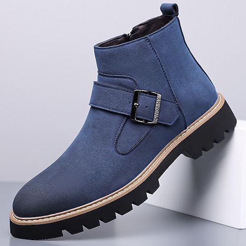 Türkisfarbene Chelsea Boots für Herren – modisch und strapazierfähig, ideal für lässige Winterausflüge und Outdoor-Aktivitäten Image