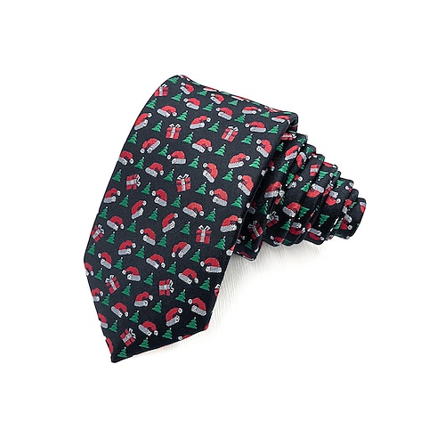 Weihnachtskrawatten für Herren, festliche Weihnachtsmotive, rot-grün kariert, Schneeflocken, ideal als Geschenk, verschiedene Designs für Weihnachtsfeiern und Bürokleidung Image