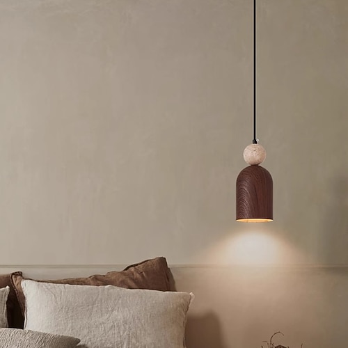 Wabi-Sabi-LED-Pendelleuchte aus Travertin, verstellbare Hängeleuchten Image