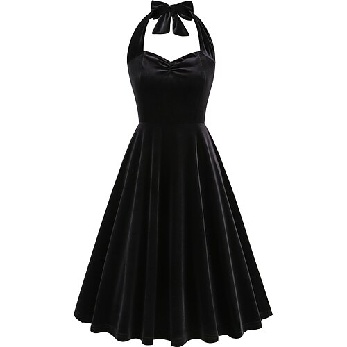 Retro Vintage 1950er A-Linien-Kleid Swing-Kleid Karomuster Kostüm Damen Festkleidung Neujahr Retro-Mottoparty Abendkleidung Erwachsene Kleid Image