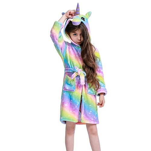 Karneval Tiermotiv Kigurumi-Pyjamas Bademantel Einhorn Fliegendes Pferd Pyjamas-Einteiler Kigurumi-Pyjamas Für Kinder Jungen und Mädchen Weihnachten Kindertag Neujahr Karikatur Image