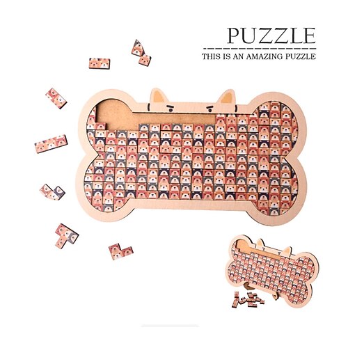 Stapelpuzzle mit Katzenmotiv, einzigartiges, unregelmäßig geformtes Holzpuzzle, anspruchsvolles Denkspiel, lehrreiche räumliche Herausforderung, interaktives Familienpuzzle aus hochwertigem Sperrholz Image