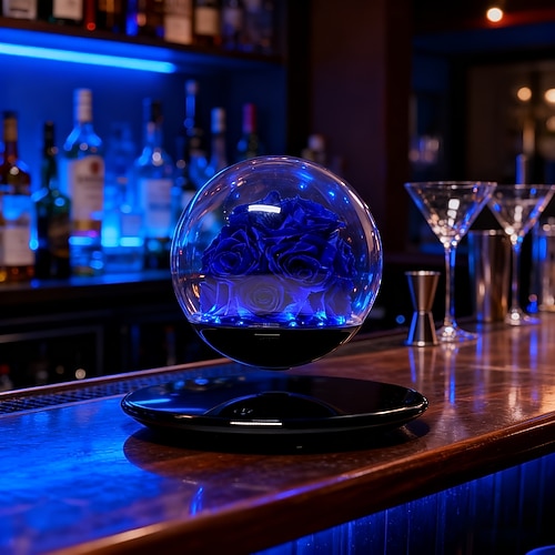 Magnetische Levitation ewige Rose Glasabdeckung für LED-Lichter mit Touch-Steuerung ewige schwebende Blumenlichter geeignet für Valentinstag Jubiläen Geburtstage Image