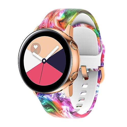 Uhrenarmband für Garmin Vivoactive 6 5 Approach S50 S70 S42 Forerunner 165 55 Vívomove Sport Venu Sq 2 Plus D2 Air X10 Silikon Ersatz Gurt Verstellbar Sportarmband Blumen bedruckt Armband Image