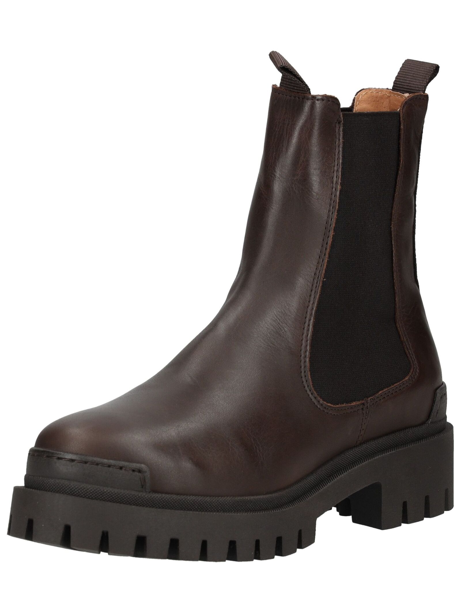 Stiefelette PAVEMENT "Pavement Stiefelette Leder/Textil", Damen, Gr. 40, dunkelbraun, Leder, Textil, Schuhe Stiefelette