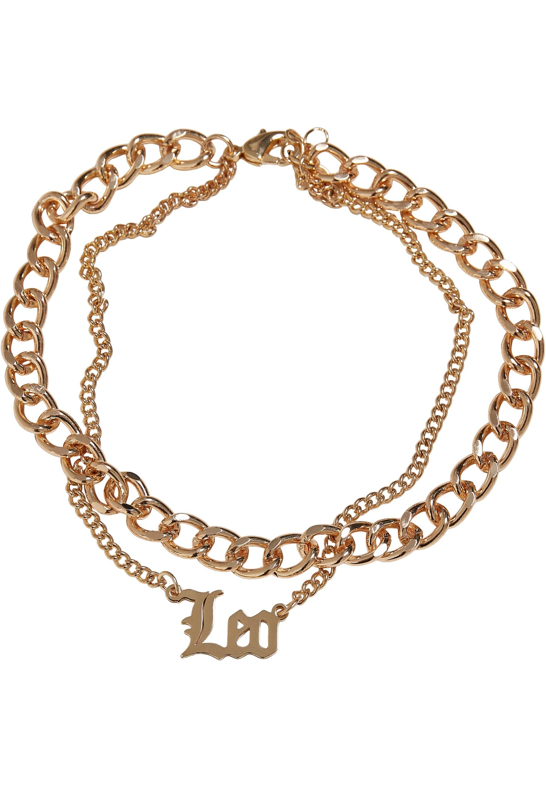 Fußkette URBAN CLASSICS "Urban Classics Unisex Zodiac Golden Anklet" Gr. S, leo, Fußketten, Damen, S/M, Edelstahl Metall, Edelstahl, Metall